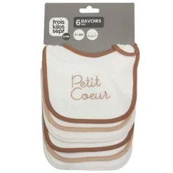 Set van 6 slabben geborduurd 0/4M Lieve woordjes