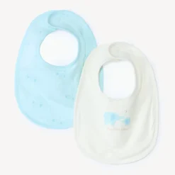 Set van 2 slabbetjes met olifantenprint voor babyjongens