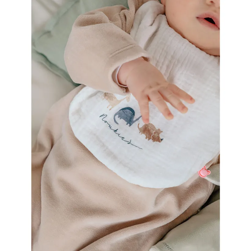 Set van 3 slabbetjes mousseline Bio Dinos 1-12m