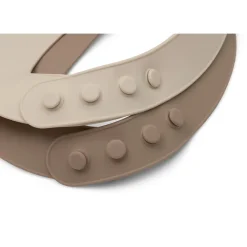 Set van 2 slabbetjes silicone et opvangbakje Natural Shades