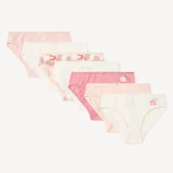 Set van 7 slips met hartjes- en bloemenmotief meisjes
