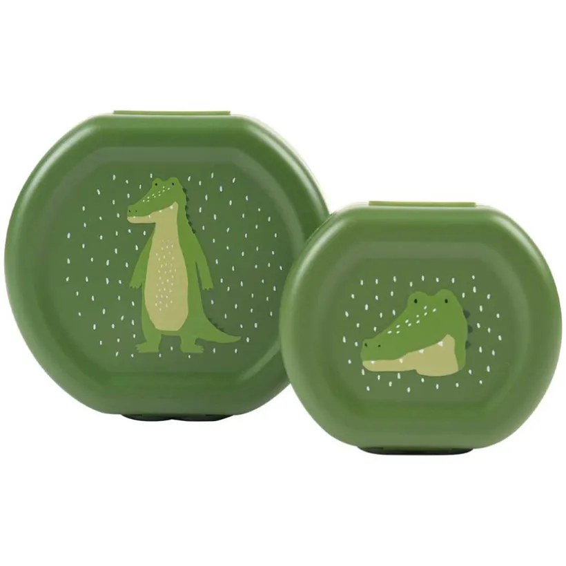 Set van 2 snackdoosjes met Clip Mr Alligator