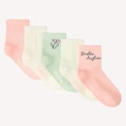 Set van 5 sokken meisjes in pastelkleuren