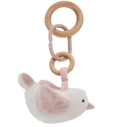 Set van 4 speelgoed voor boog Promenade Bucolique roos met fluweel soft boa, popeline en bijtring van siliconen