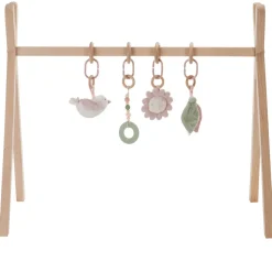 Set van 4 speelgoed voor boog Promenade Bucolique roos met fluweel soft boa, popeline en bijtring van siliconen