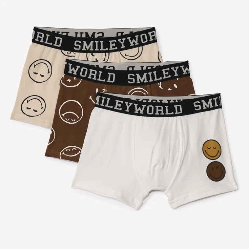 Set van 3 speelse Smiley boxershorts jongens
