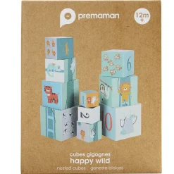 Set van 10 stapelbare nestelblokken - Happy wild