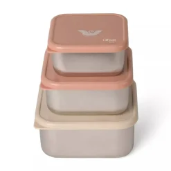 Set van 3 stapelbare roestvrije lunchbox Ballerina