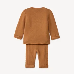 Set van 2 stukjes in een eenkleurige gedraaide brei voor baby's