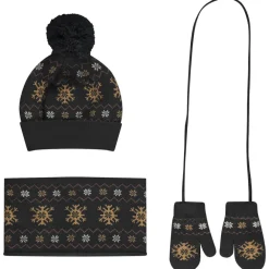 Set van 3 stukken in jacquard gebreid met sneeuwvlokken voor baby jongen