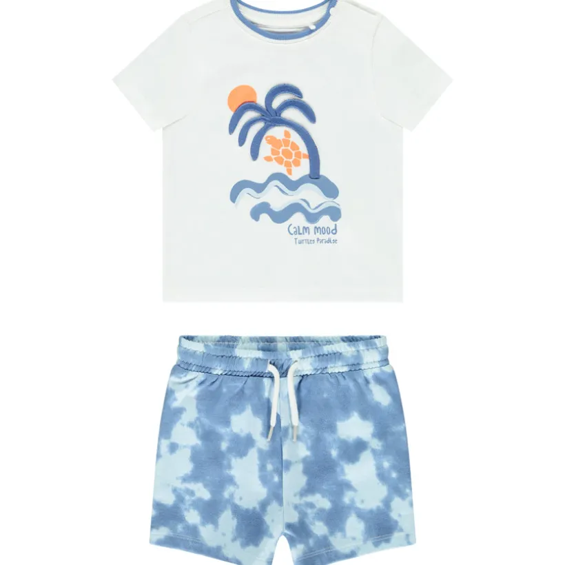 Set van 2 stukken met bermuda in tie-dye voor babyjongens