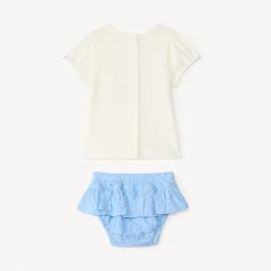 Set van 2 stukken met bloomer in Engels borduurwerk voor babymeisjes
