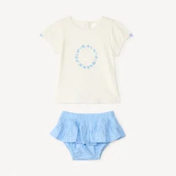 Set van 2 stukken met bloomer in Engels borduurwerk voor babymeisjes