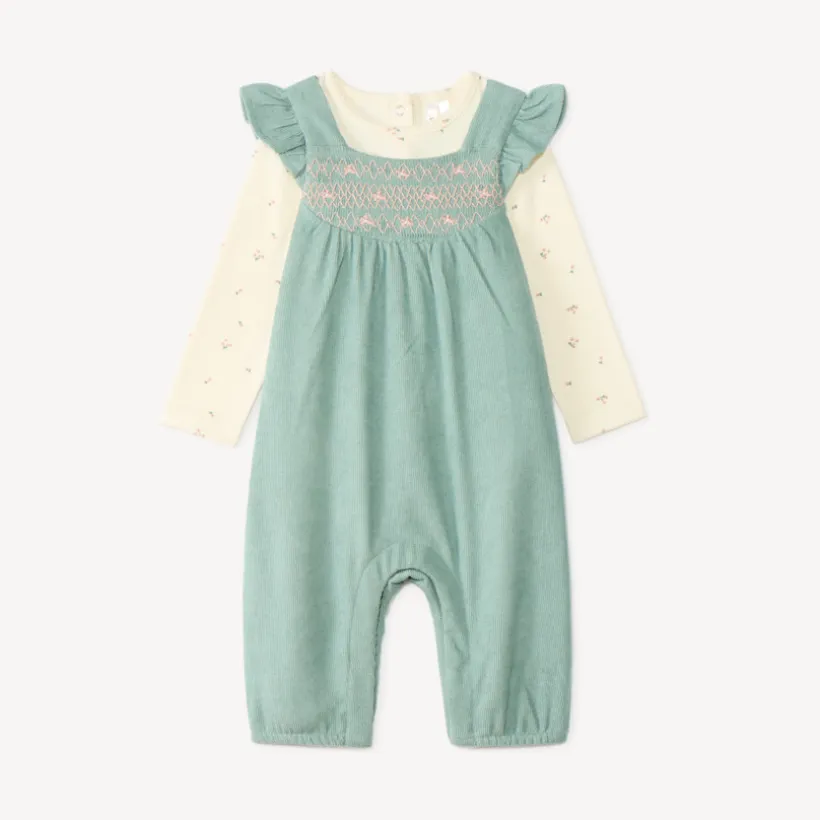 Set van 2 stukken voor babymeisjes, t-shirt en schattige salopette.