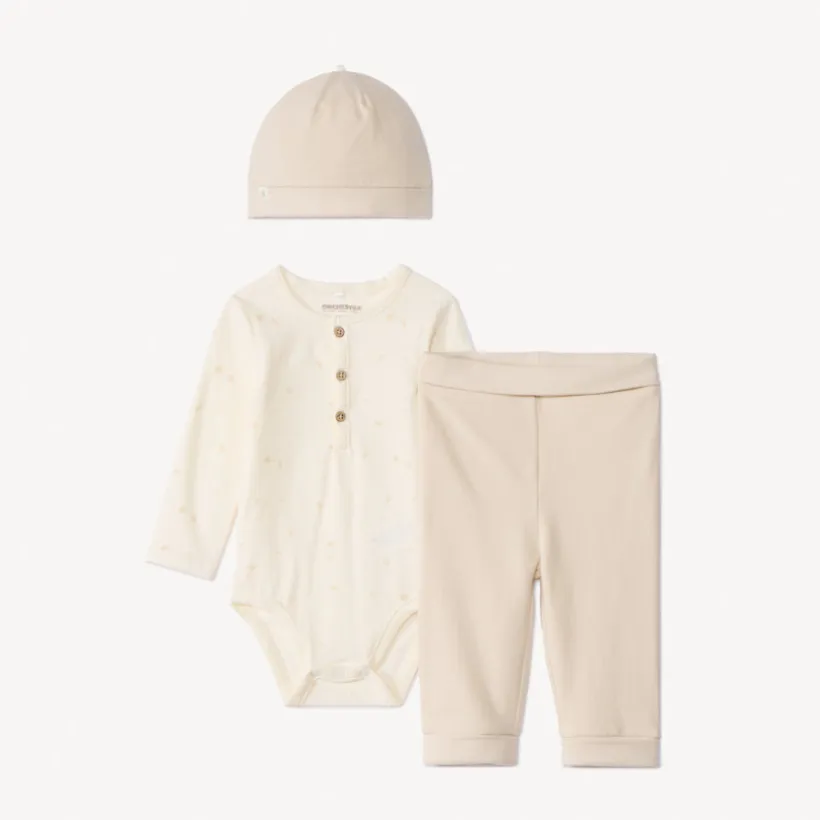 Set van 3 stuks muts, body en lange broek voor babyjongens