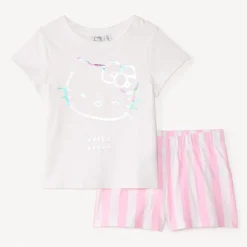 Set van 2 stuks pyjama t-shirt + short Hello Kitty meisjes