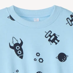 Set van 2 stuks: trui + joggingbroek met robotprint voor babyjongen