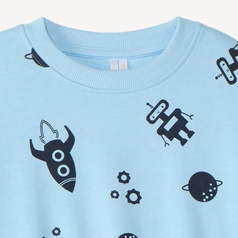 Set van 2 stuks: trui + joggingbroek met robotprint voor babyjongen