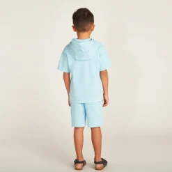 Set van 2 stuks: T-shirt in sweatshirt-stijl + surfprint short jongens