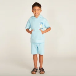 Set van 2 stuks: T-shirt in sweatshirt-stijl + surfprint short jongens