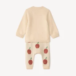 Set van 2 stuks voor babymeisjes in tricot met appelmotief