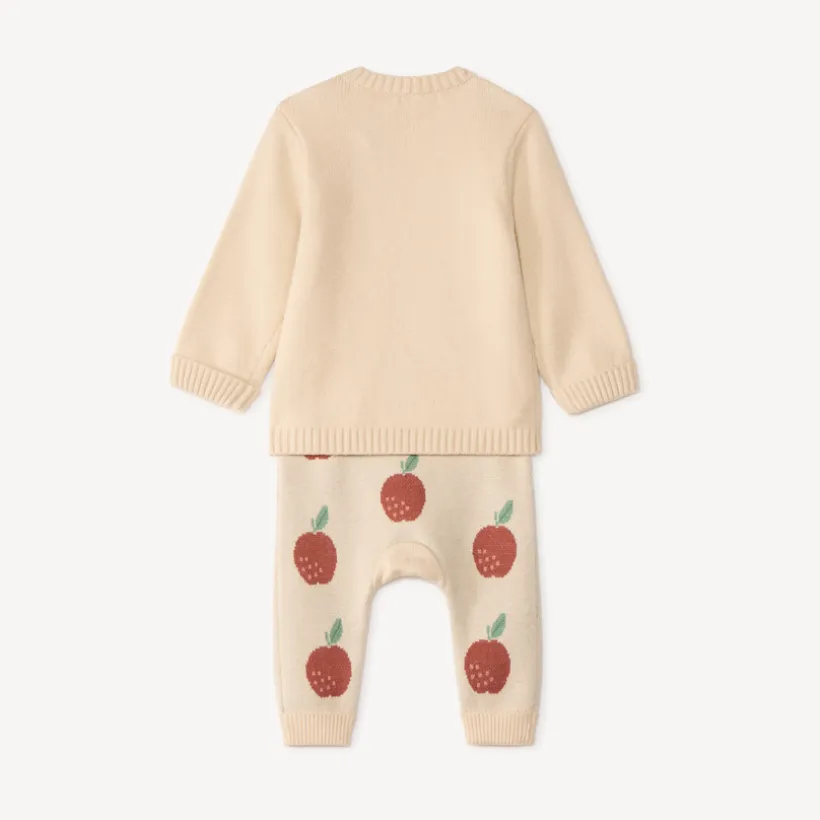 Set van 2 stuks voor babymeisjes in tricot met appelmotief