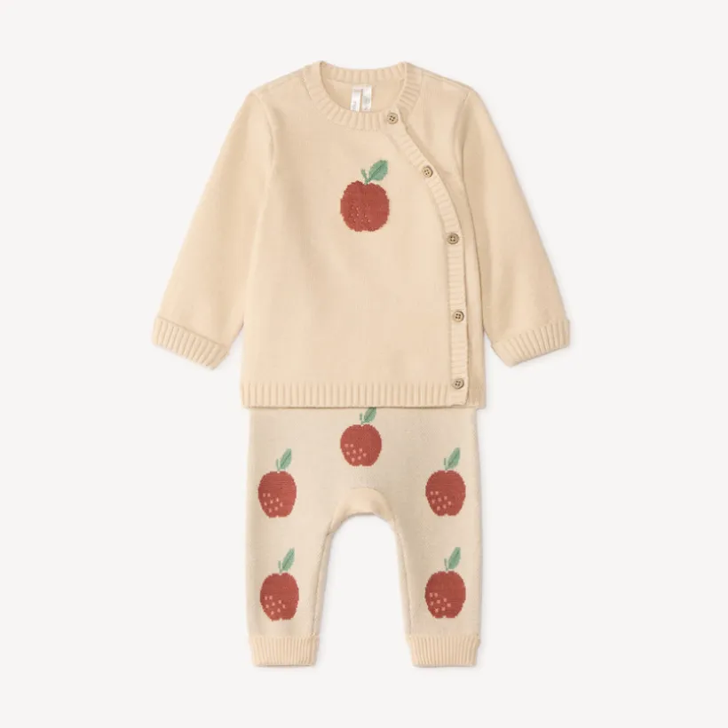 Set van 2 stuks voor babymeisjes in tricot met appelmotief