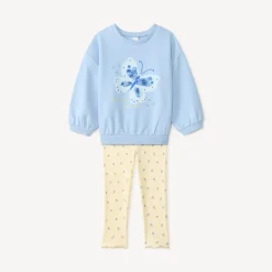 Set van sweater + legging met vlinderprint en pailletten voor babymeisjes