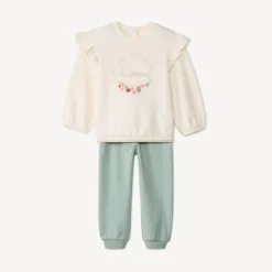 Set van sweat + jogging met fantasie voor babymeisjes
