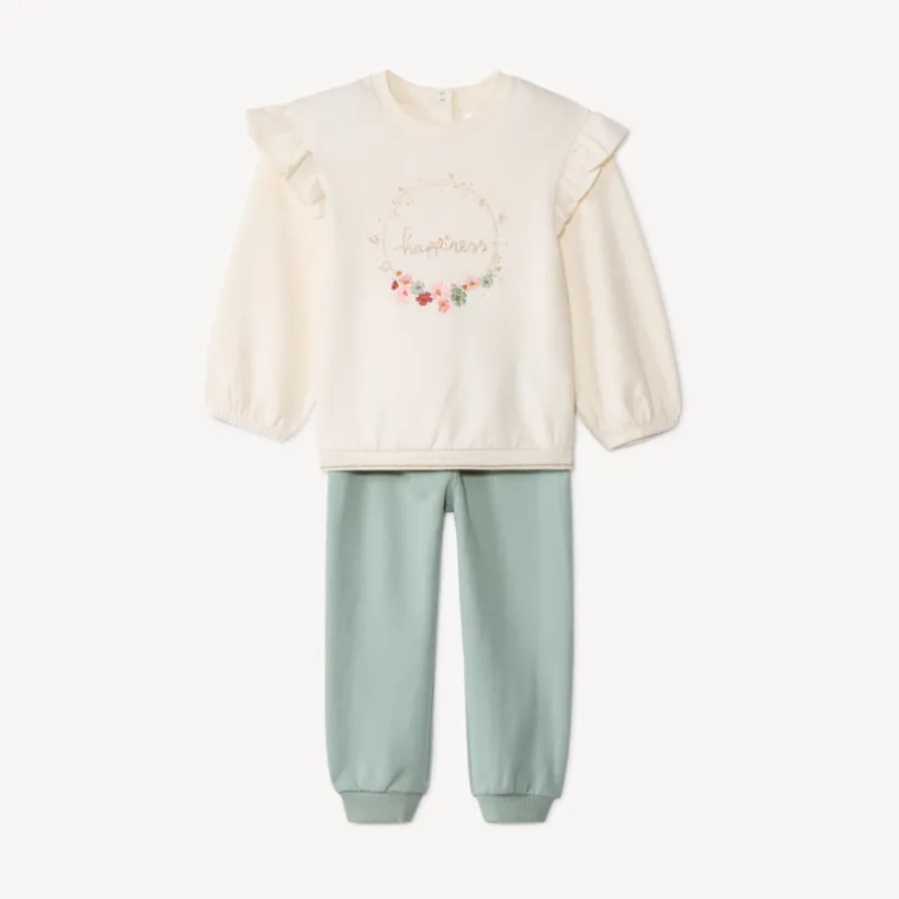 Set van sweat + jogging met fantasie voor babymeisjes