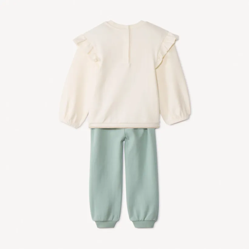 Set van sweat + jogging met fantasie voor babymeisjes
