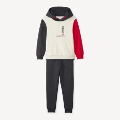 Set van sweatshirt en joggingbroek met fantasie colourblock jongens