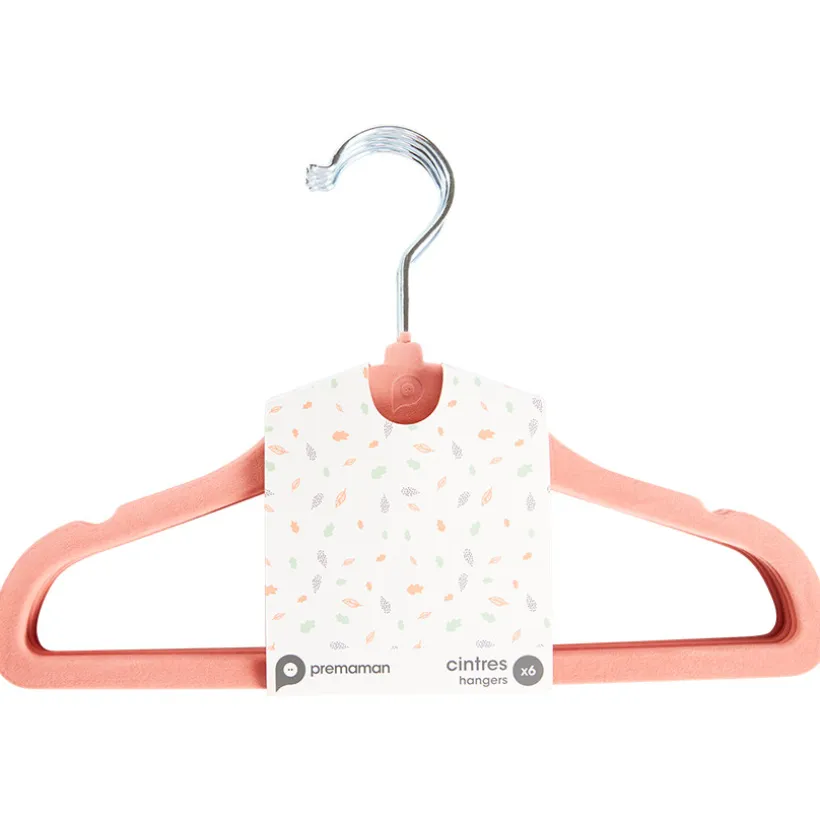 Set van 6 terracotta fluwelen hangers