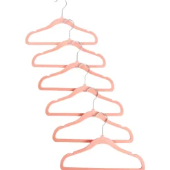 Set van 6 terracotta fluwelen hangers
