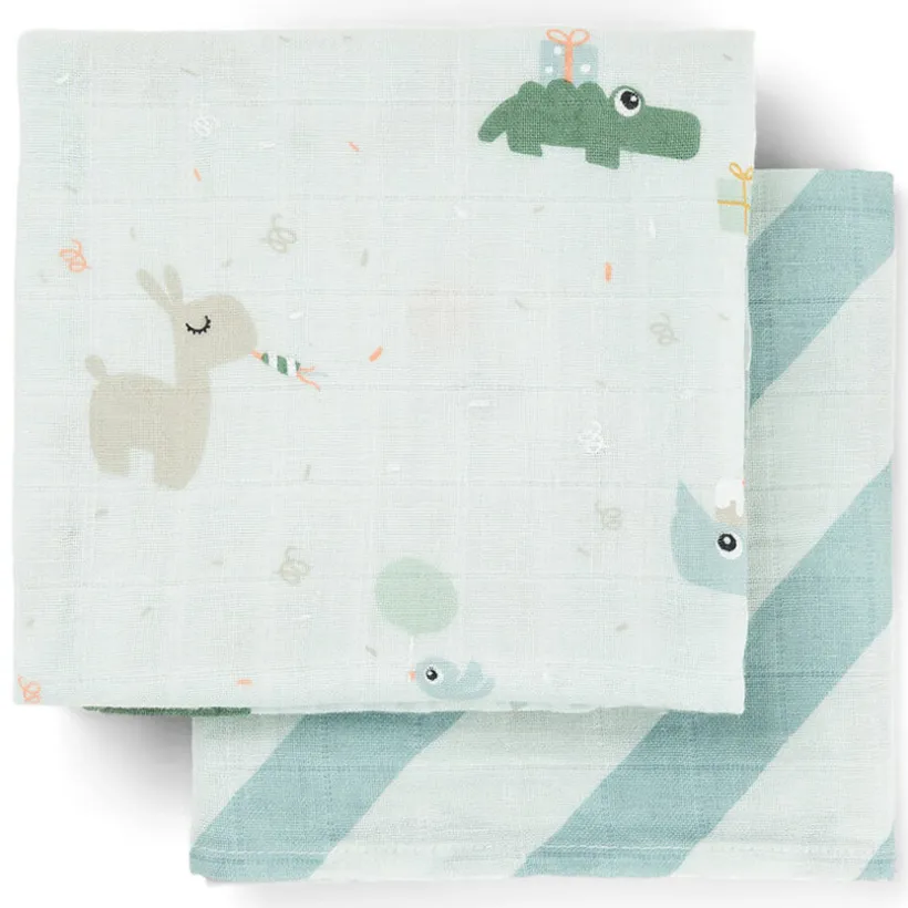 Set van 2 tetradoeken 65x65cm Celebration Blauw