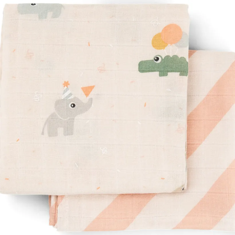 Set van 2 tetradoeken 65x65cm Celebration Roze