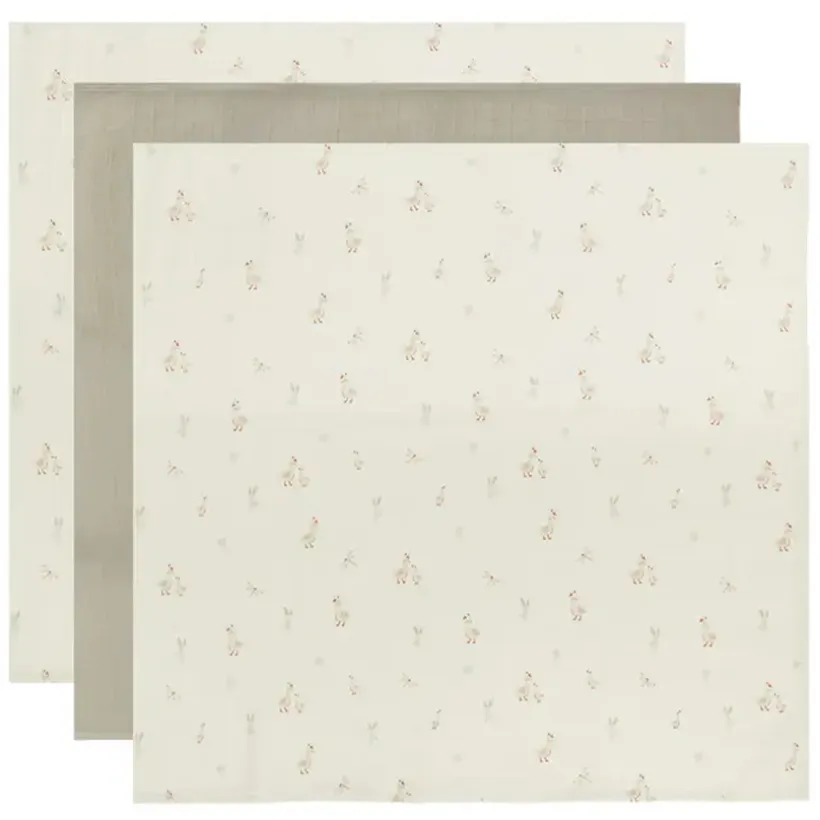 Set van 3 TetraDoeken 70x70 cm Dear Goose Ecru