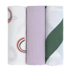 Set van 3 Tetra doeken 85x85cm Happy Rascals Lavendel
