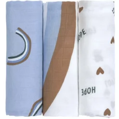 Set van 3 tetradoeken 80x80cm Happy Rascals Sky Blue