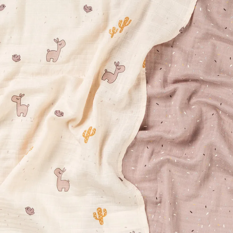 Set van 2 tetradoeken 65x65cm Lalee Rose