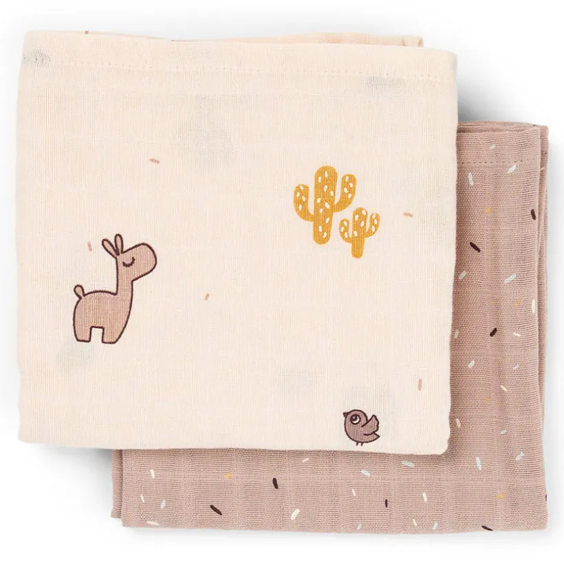 Set van 2 tetradoeken 65x65cm Lalee Rose