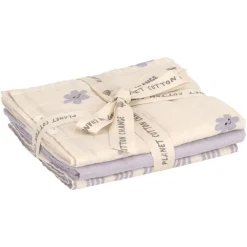 Set van 3 tetradoeken 60x60cm Tiny Team Pastel Lilac