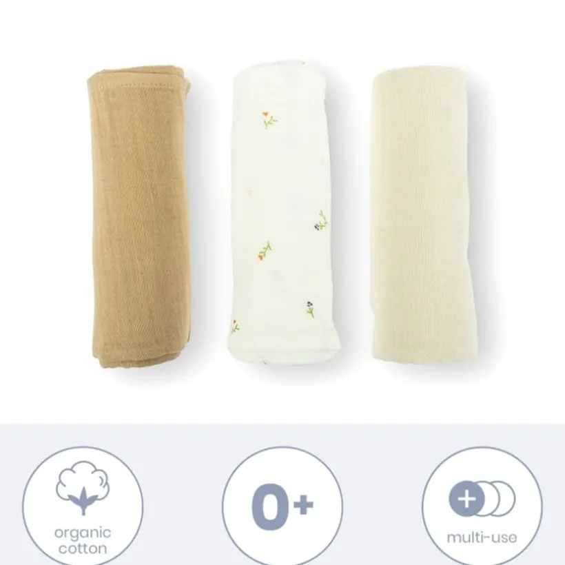 Set van 3 tetra mousseline luiers sweety cream