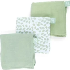 Set van 3 tetra mousseline luiers mini leaves green