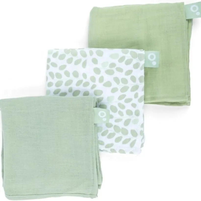 Set van 3 tetra mousseline luiers mini leaves green