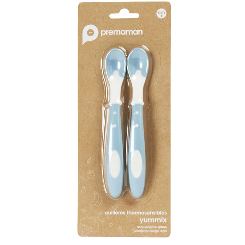 Set van 2 thermosensitieve Yummix lepels blauw