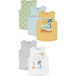 Set van 5 T-shirts in jersey met fantasieprint jongens