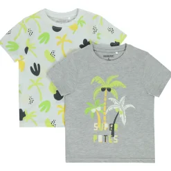 Set van 2 t-shirts korte mouwen met palmen jongens