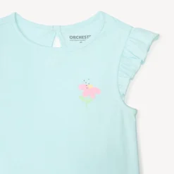 Set van 4 t-shirts met korte mouwen in fantasiepatronen voor meisjesbaby's.