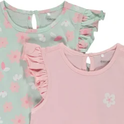 Set van 4 t-shirts met korte mouwen en volant meisjes